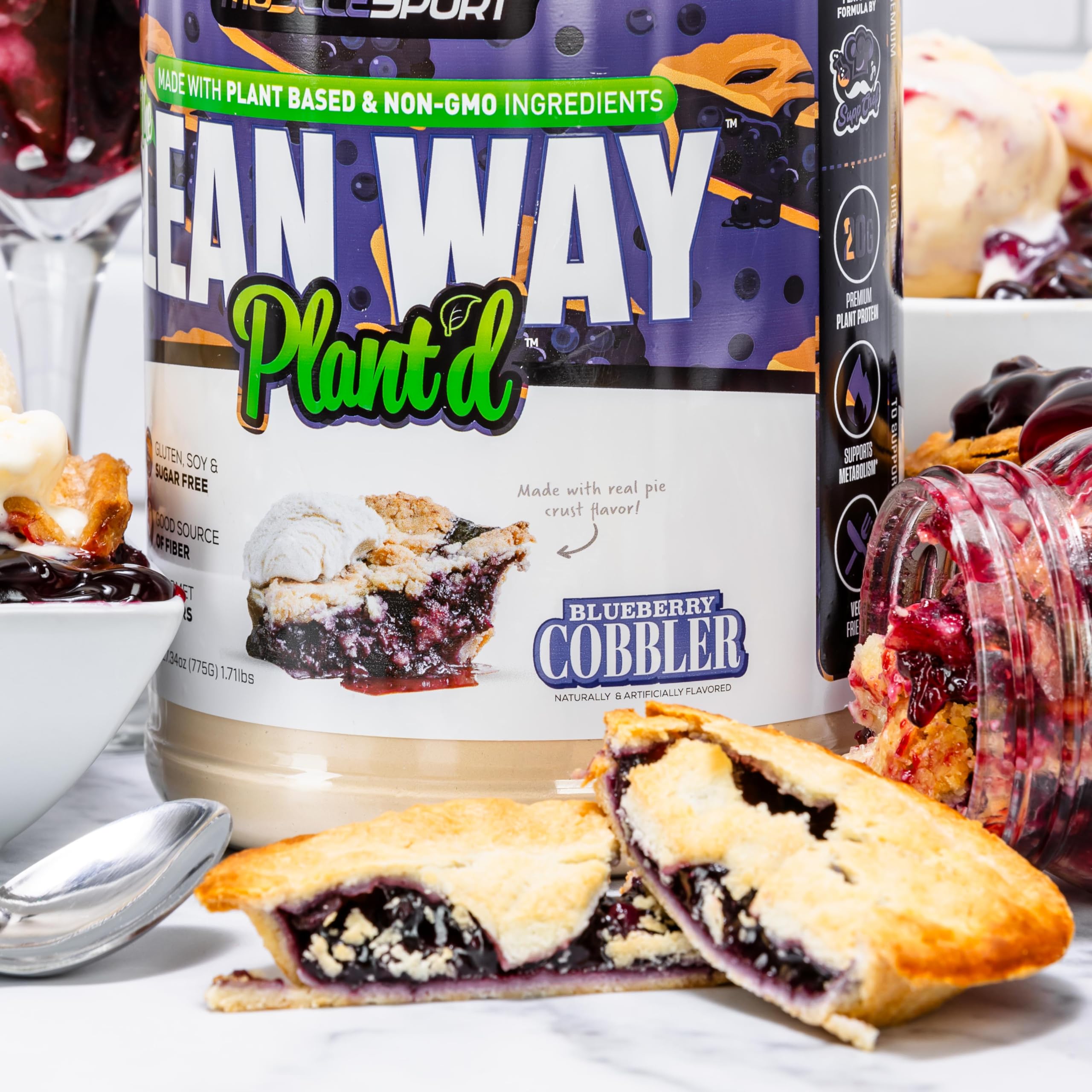 Musclesport Lean Way Plant Protein MCT and fiber boost improves shake texture and digestion.