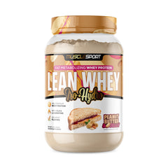 Musclesport Lean Whey Revolution tub front view highlighting high protein per serving.
