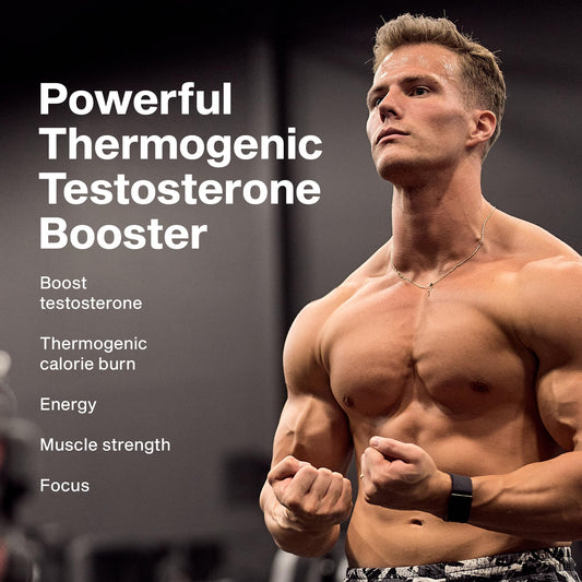 MuscleTech AlphaTest Thermo capsules close-up emphasizes energy and performance ingredients.