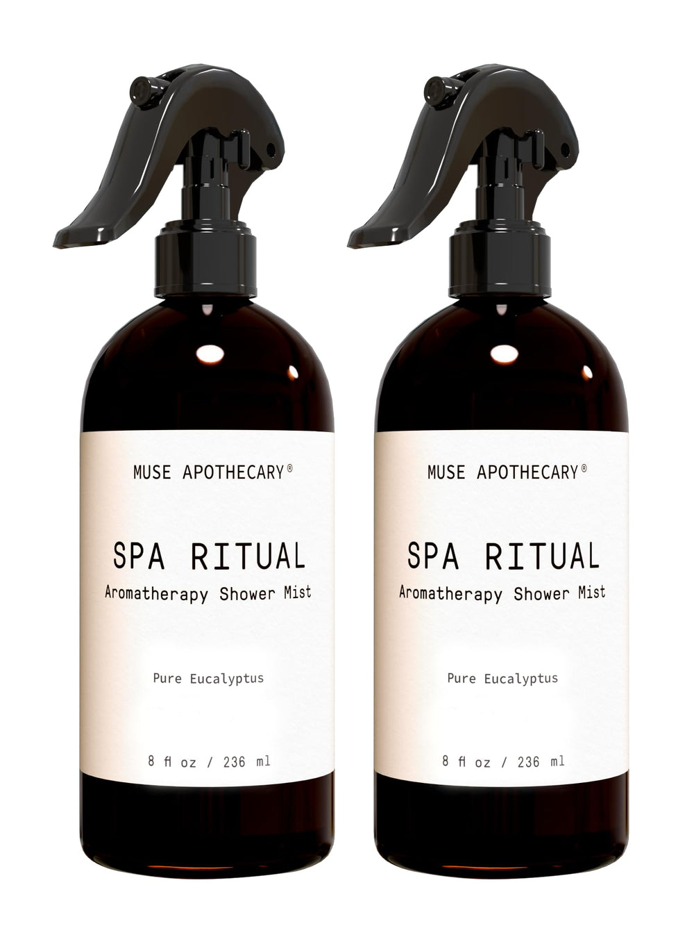 Muse Apothecary eucalyptus shower mist bottle for a refreshing morning ritual.
