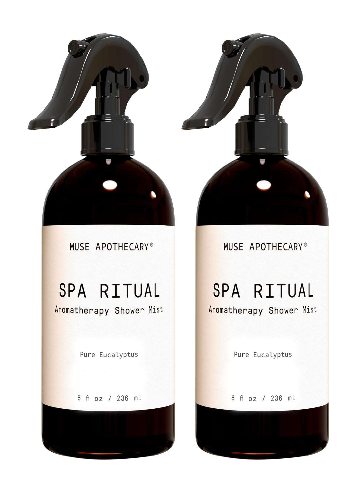 Muse Apothecary eucalyptus shower mist bottle for a refreshing morning ritual.