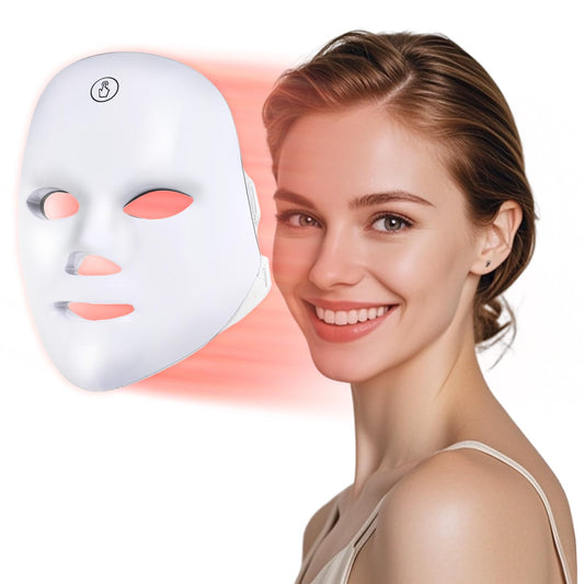 MUSEWISH red light mask front view with 80 LEDs for at-home skincare