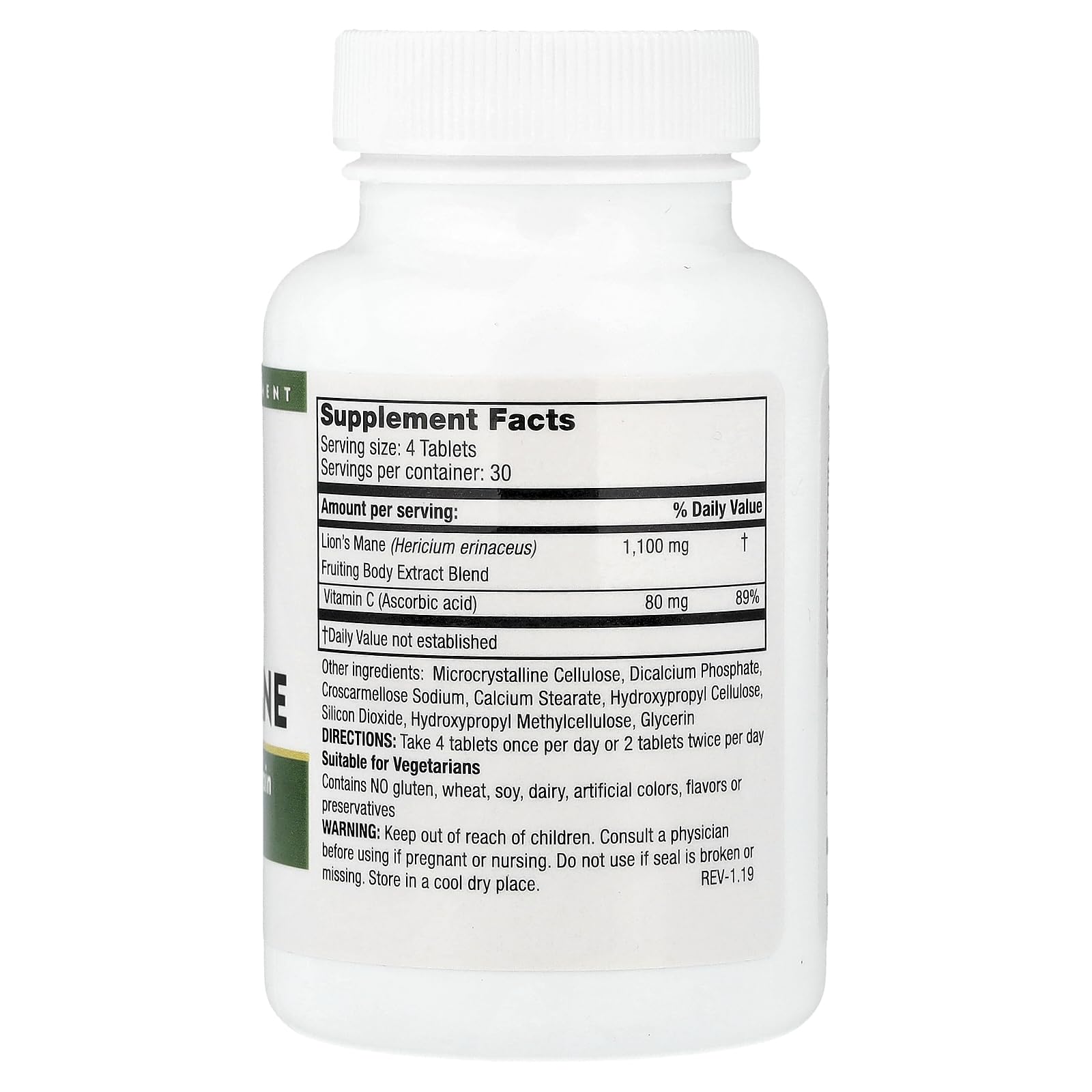 Mushroom Matrix Lion's Mane label lists ingredients and usage guidance