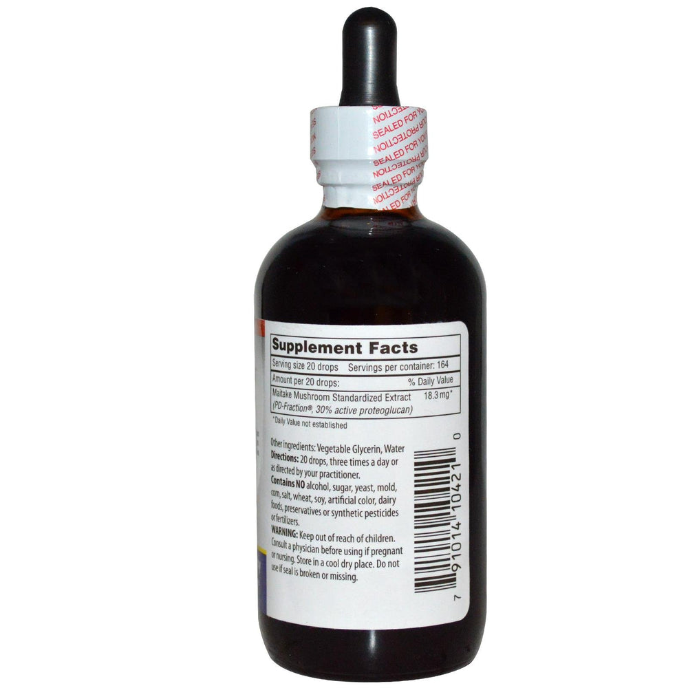 Mushroom Wisdom Grifron Maitake D Fraction dropper for convenient immune support dosing.