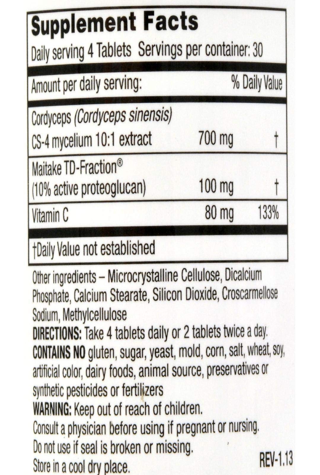 Mushroom Wisdom Super Cordyceps Caplets bottle pour demonstrating easy daily capsules.