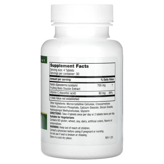 Mushroom Wisdom Super Extract Reishi capsules close-up, vegetarian caplets for daily use.