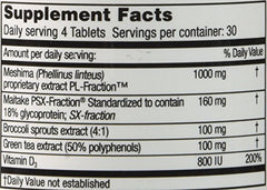 Mushroom Wisdom Vegi-Tablets tablet closeup showing smooth texture.