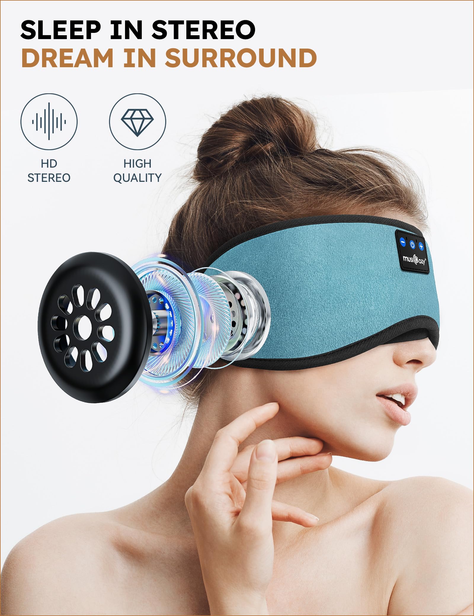 MUSICOZY adjustable Velcro strap close-up for a secure, customizable fit.