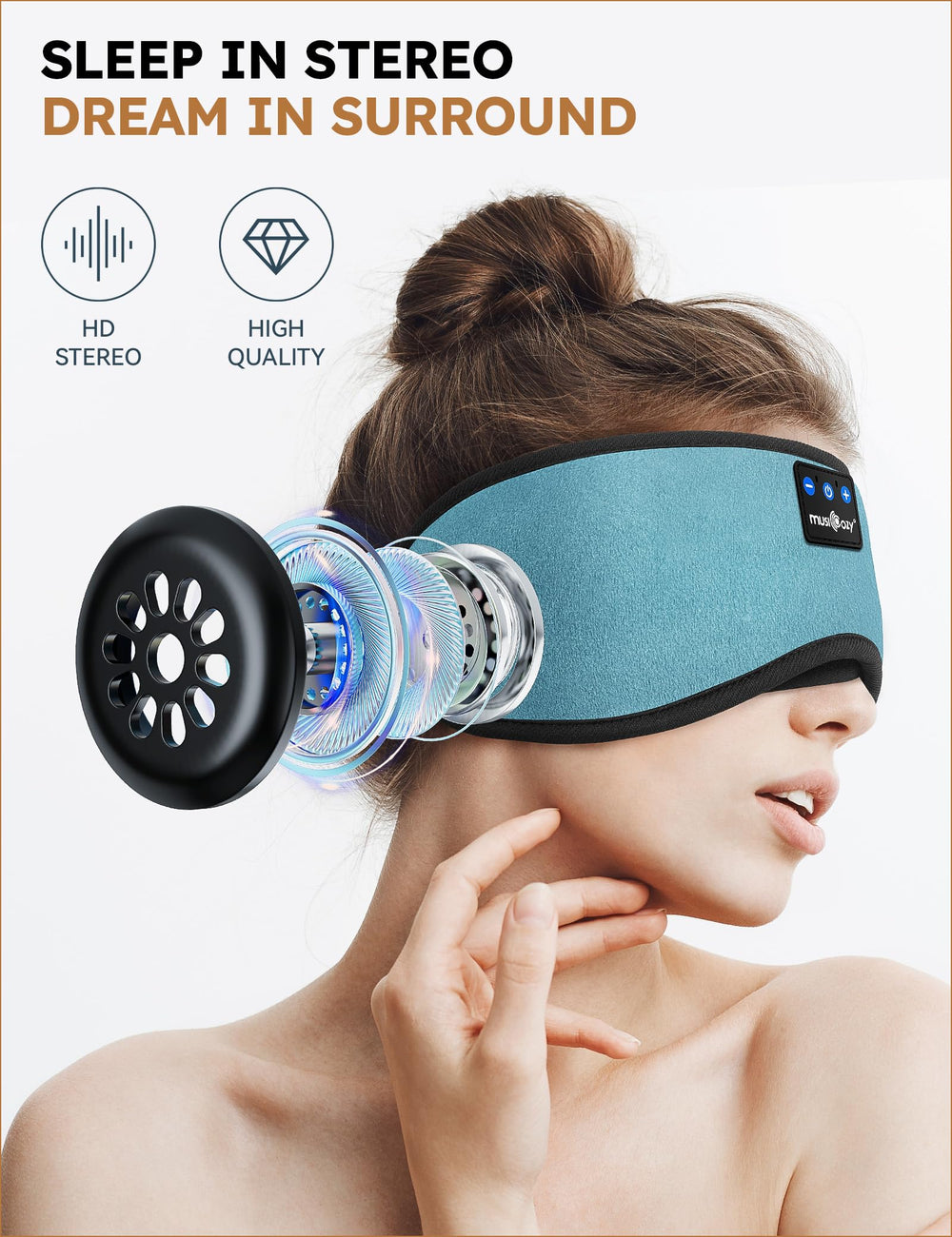 MUSICOZY adjustable Velcro strap close-up for a secure, customizable fit.
