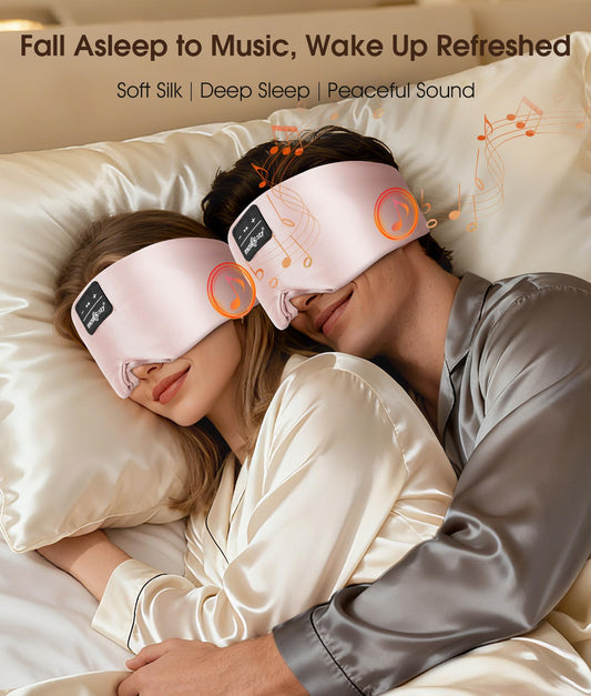 MUSICOZY mulberry silk eye mask with soft padding for cool wear.