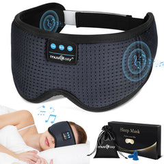 MUSICOZY sleep headphones headband design blocks light for deep daytime naps.