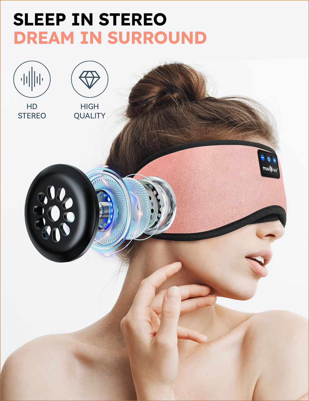 MUSICOZY Sleep Headphones are washable and adjustable for a custom fit.