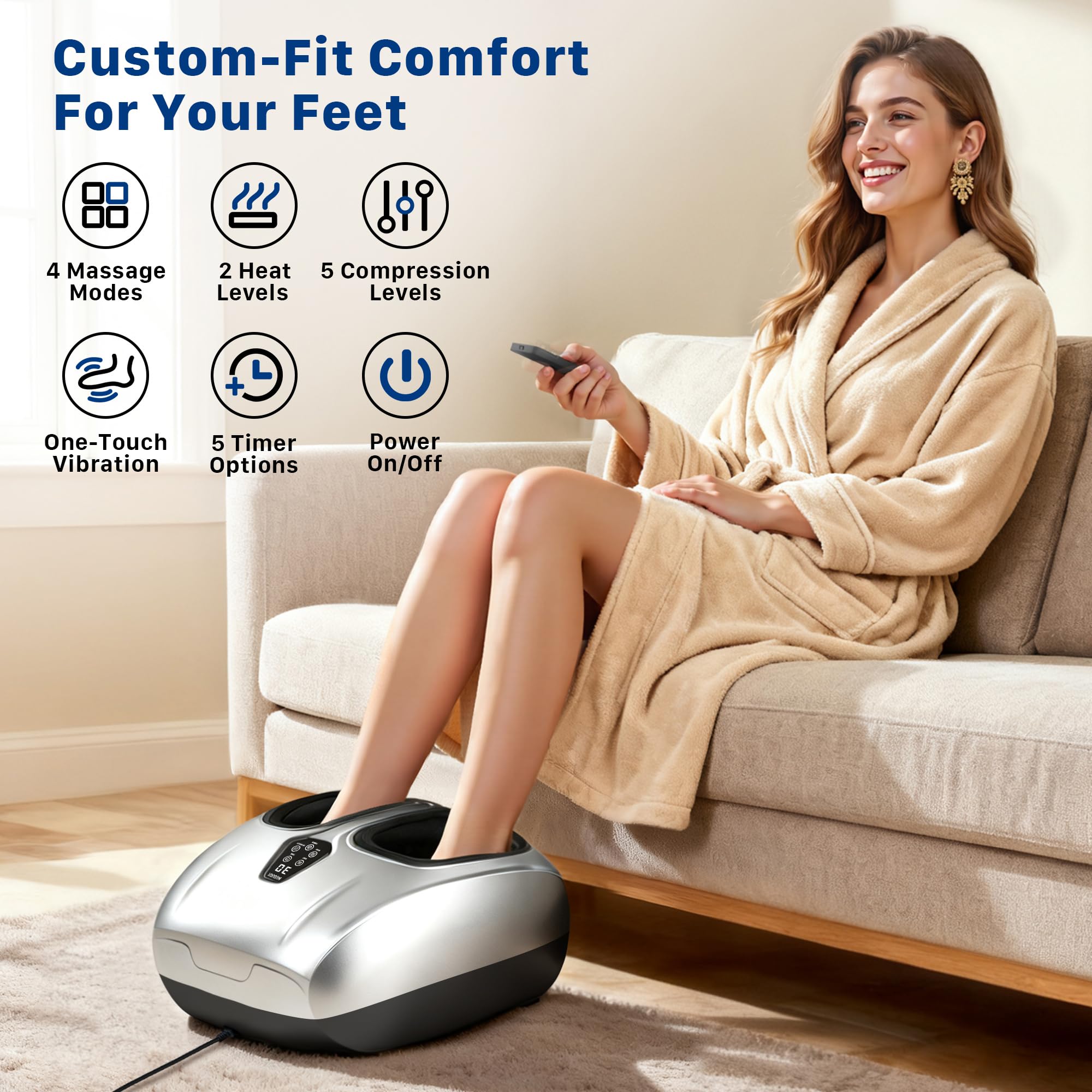 Musugy Foot Massager deep kneading targets soles and heels for relief.