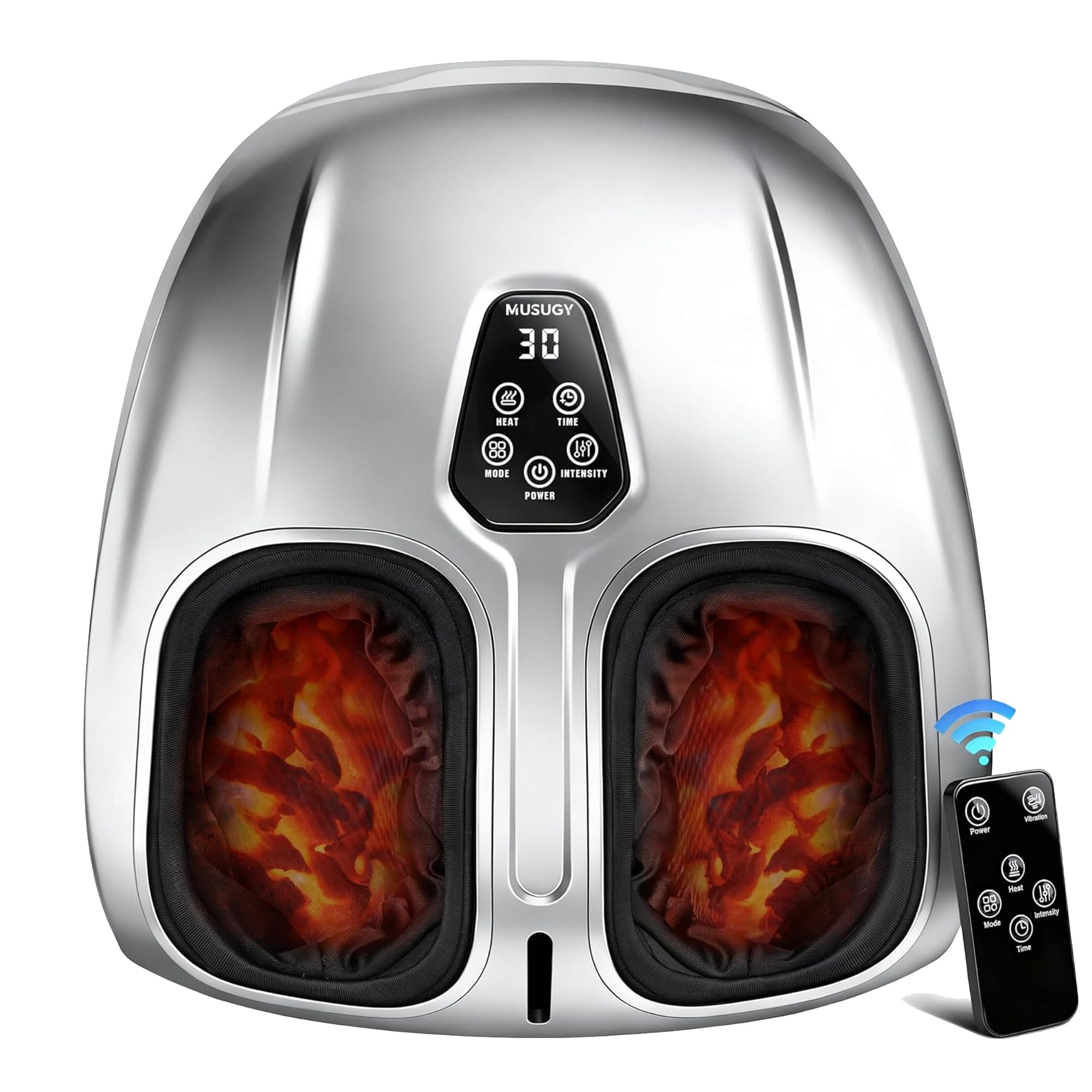 Musugy Foot Massager with heat function delivers soothing warmth after long days.