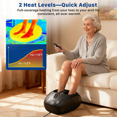 Musugy Shiatsu Foot Massager remote control enables hands-free operation.