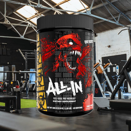 Mutant All-In ingredients chart showing complete label details for transparency