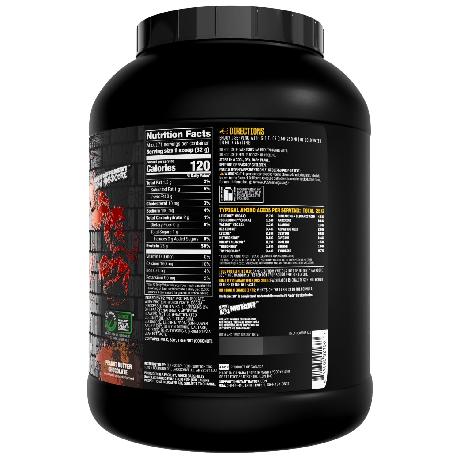 Mutant Harcode ISO whey shake in blender for smoothies