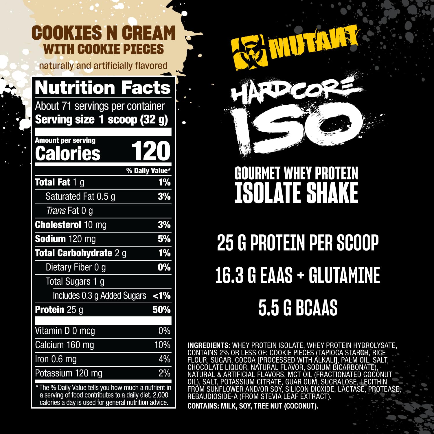 Mutant Hardcore ISO Whey serving glass after training