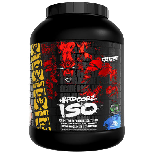 Mutant Hardcore ISO whey powder vanilla ice cream front view for fast recovery support
