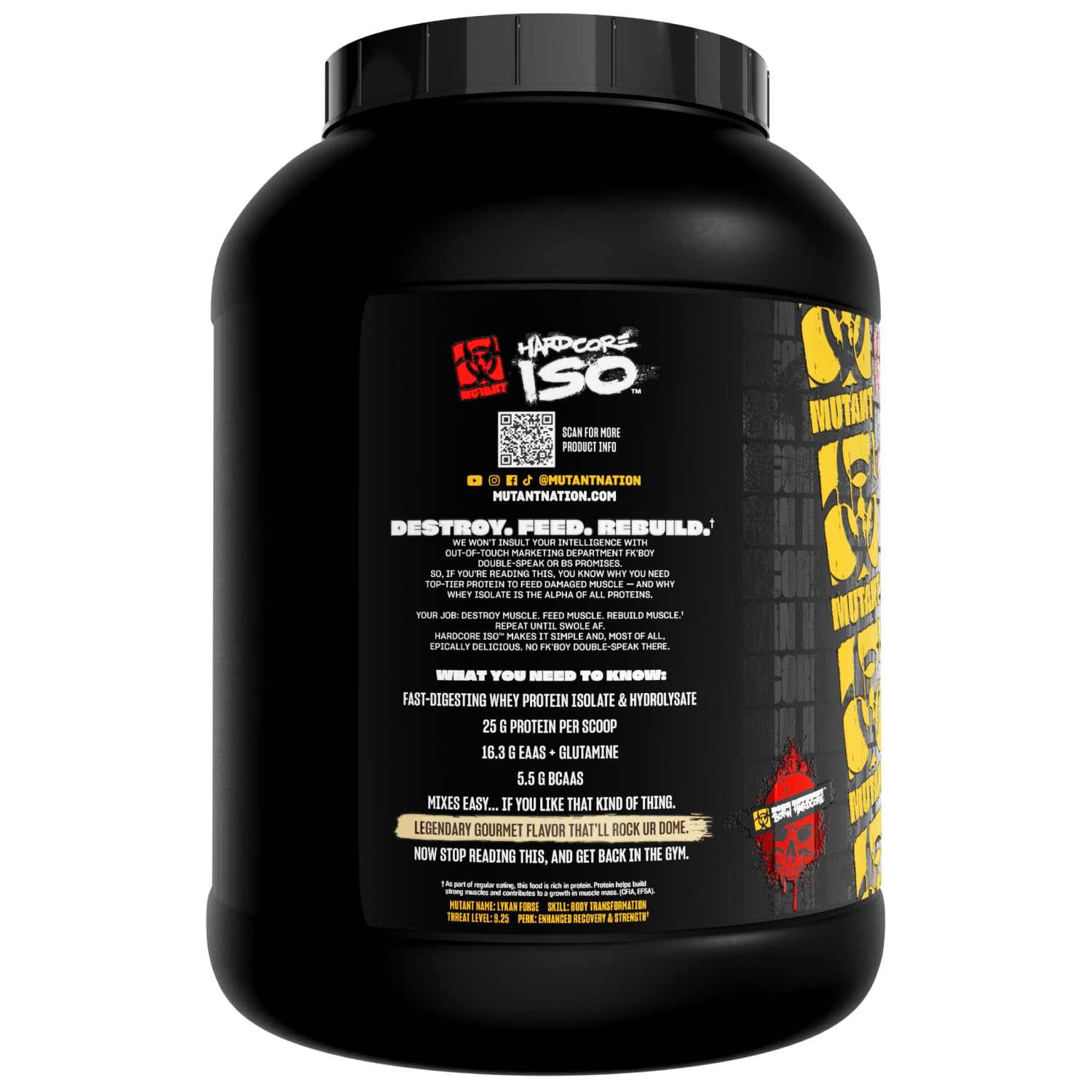 Mutant Hardcore ISO Whey workout setup suggesting routine use