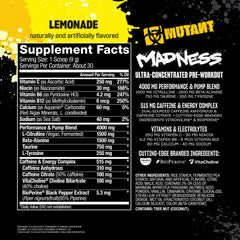 Mutant Madness label highlights caffeine energy complex for workouts