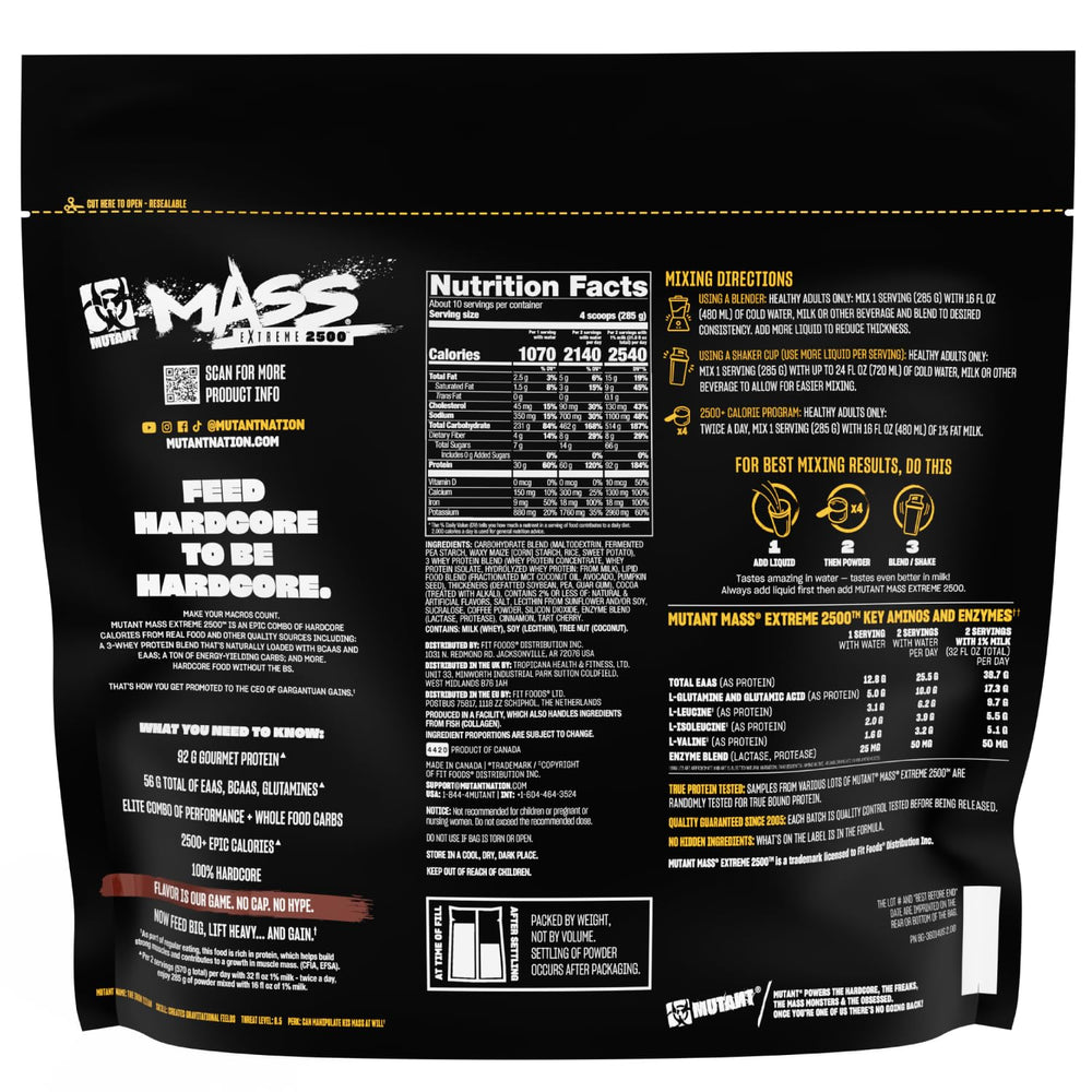 Mutant Mass Extreme 2500 jar open for convenient storage