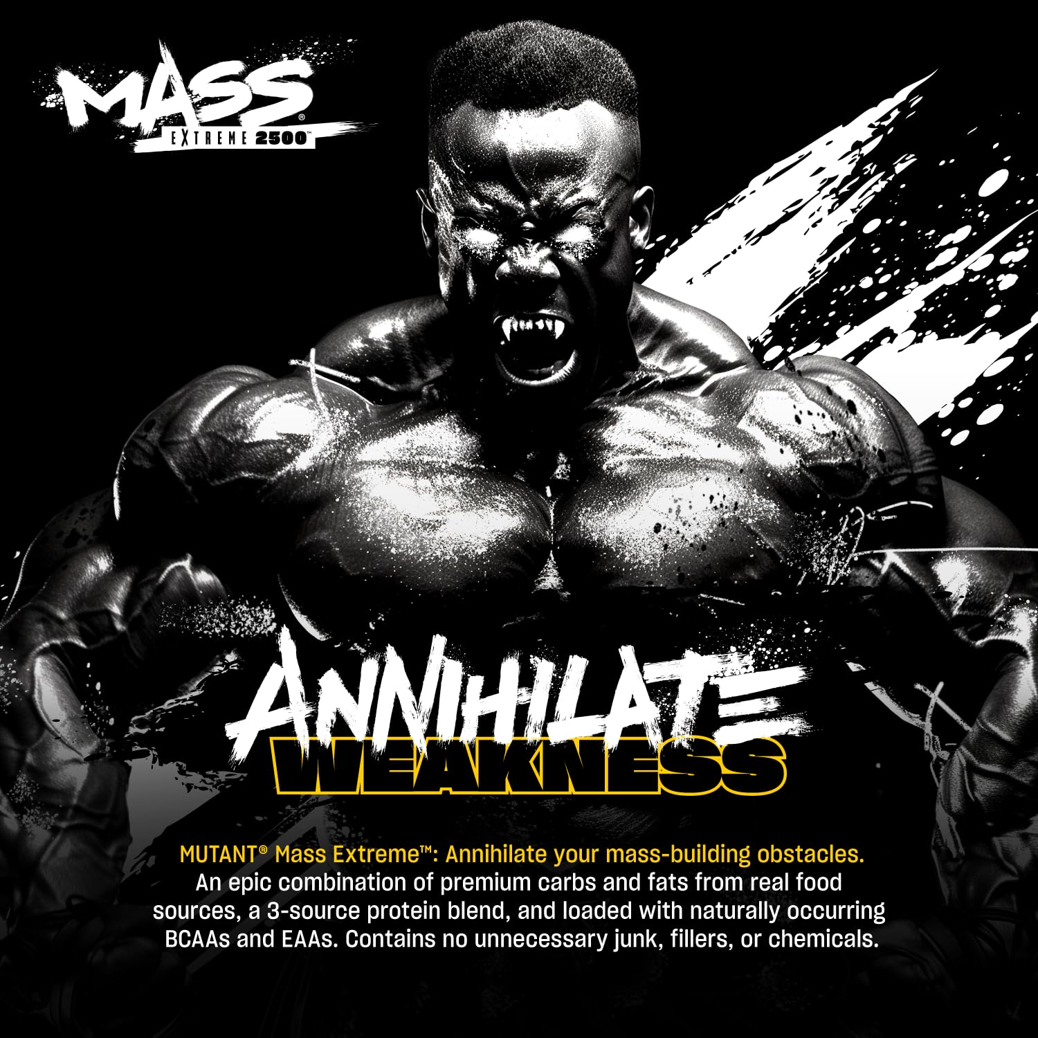 Mutant Mass Extreme 2500 shake glass with cookies and cream flavor