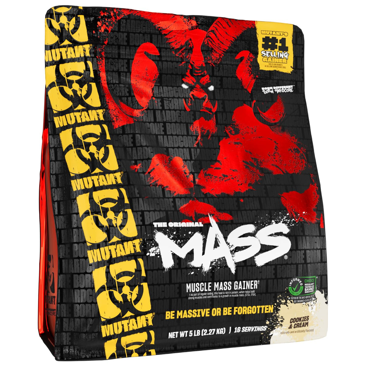 Mutant Mass front tub cookie cream for high-calorie mass gain