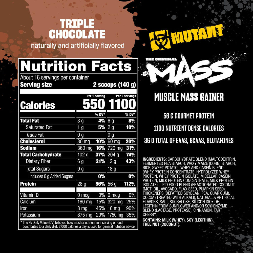 Mutant Mass whey concentrate blend delivers a diverse amino acid profile.