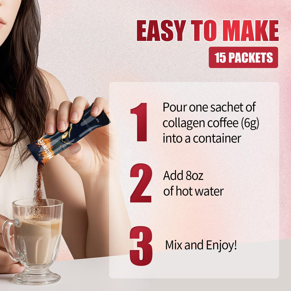 Mutsweet morning routine image shows convenient energy boost for focus and activity.