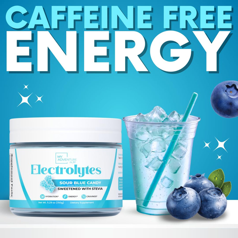 Caffeine-free energy electrolytes powder for steady hydration