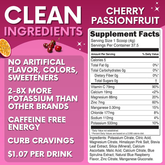 My Adventure to Fit cherry passionfruit powder scoop for precise sugar-free hydration