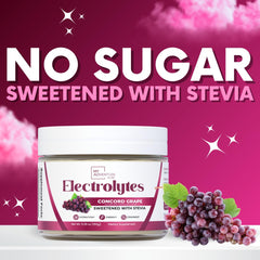 Concord Grape electrolytes powder mixed in cold water by My Adventure to Fit