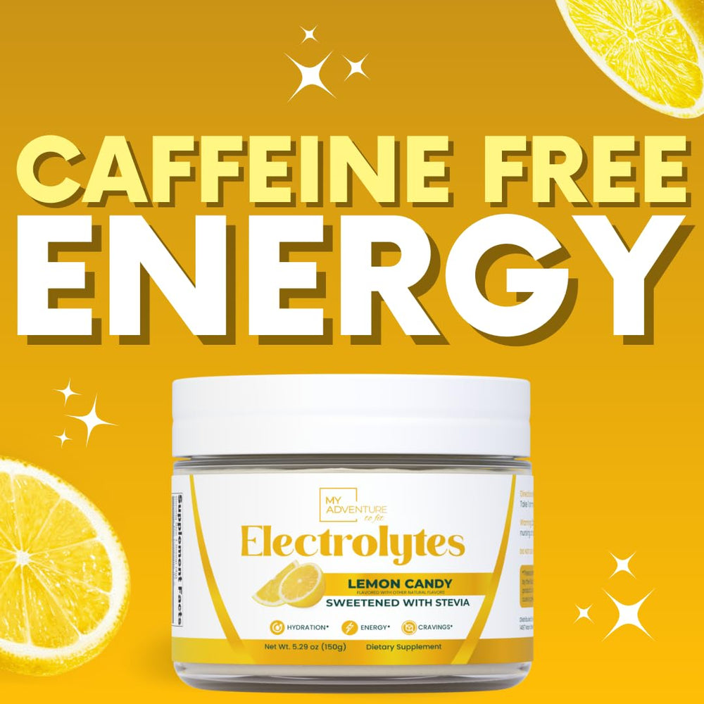 My Adventure to Fit Lemon Candy electrolytes powder scoop included for precise mixing