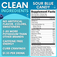Sour Blue Candy Electrolytes powder scoop for precise portion control