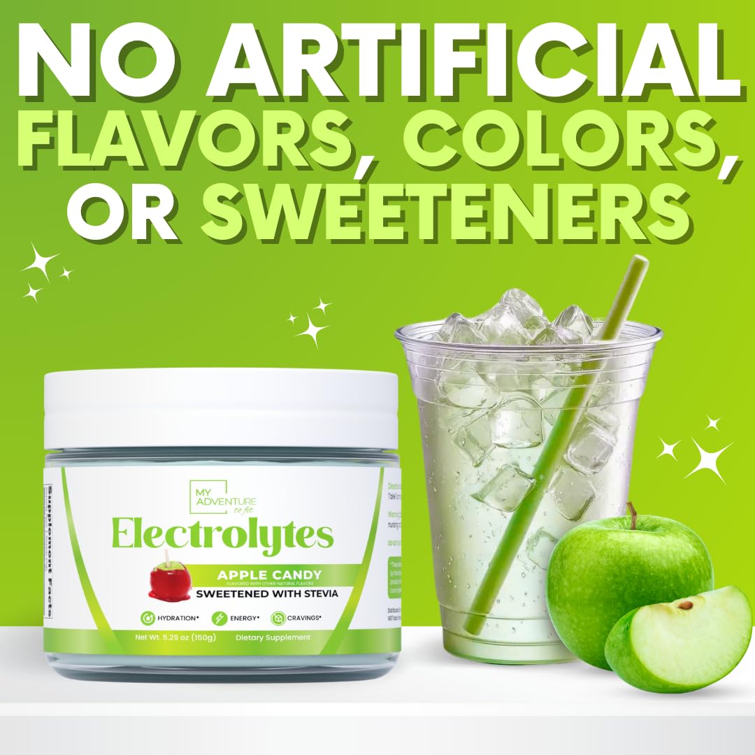 My Adventure to Fit Zero Sugar Apple Candy tub front view conveys clean, sugar-free hydration.
