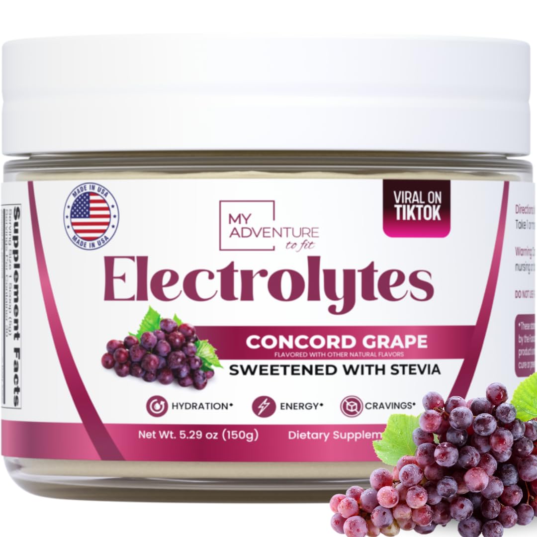 My Adventure to Fit Concord Grape electrolytes powder canister for refreshing hydration