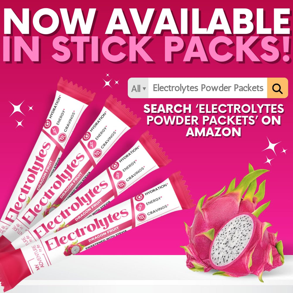 My Adventure to Fit Zero Sugar Dragon Fruit Electrolytes Stick sugar-free hydration for workouts and travel.