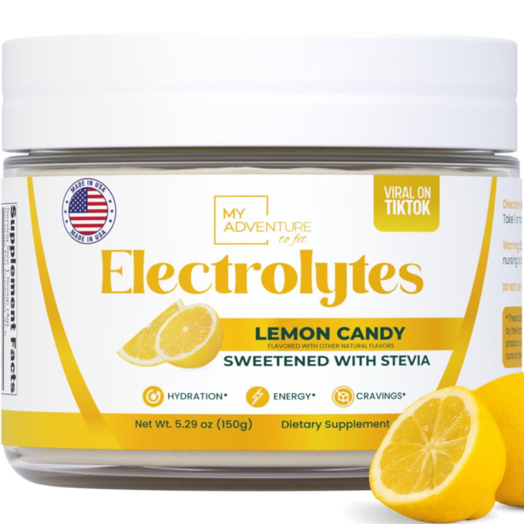 My Adventure to Fit Zero Sugar Lemon Candy Electrolytes bottle pour for refreshing gym hydration