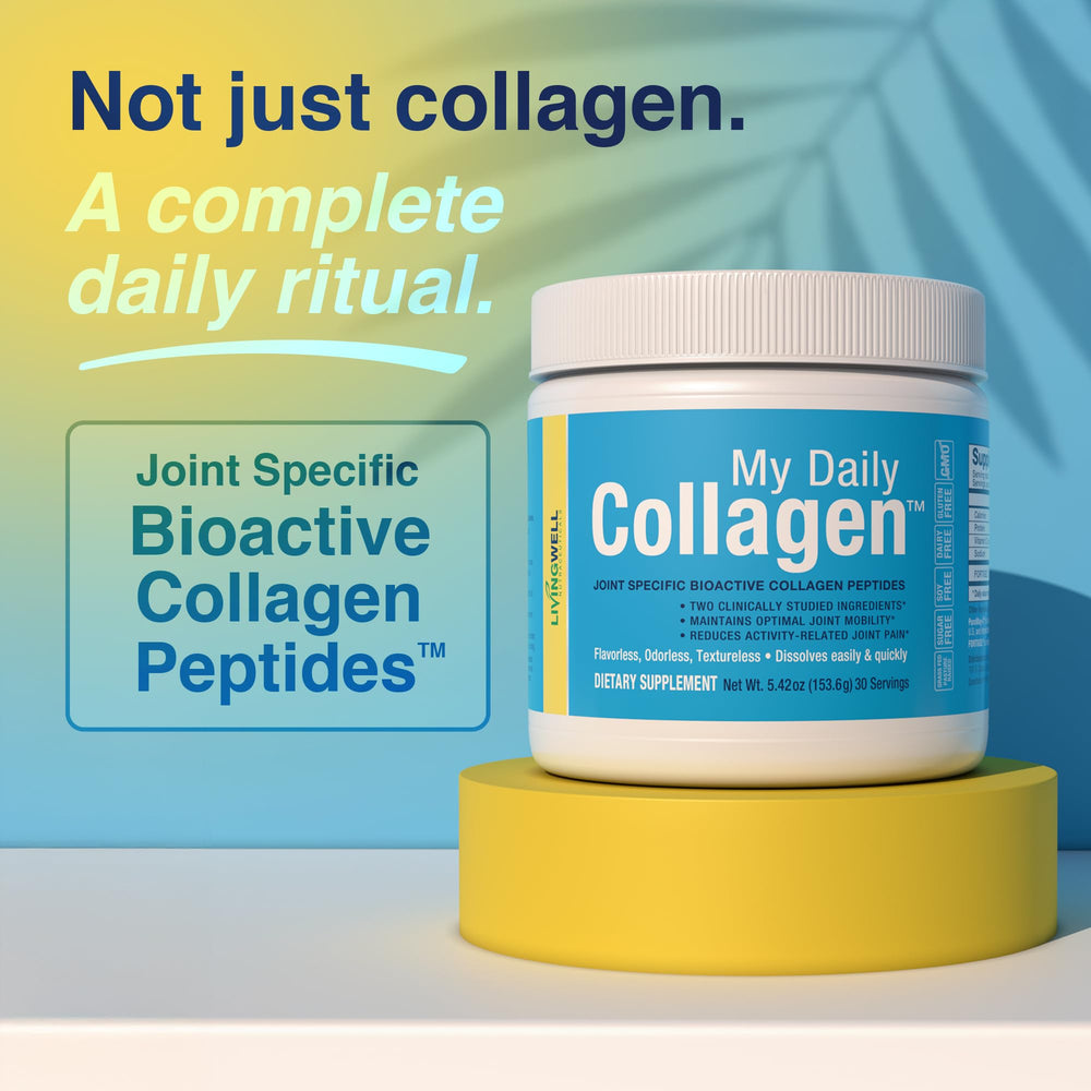 My Daily Collagen Type I & III peptides bottle shows versatile joint support
