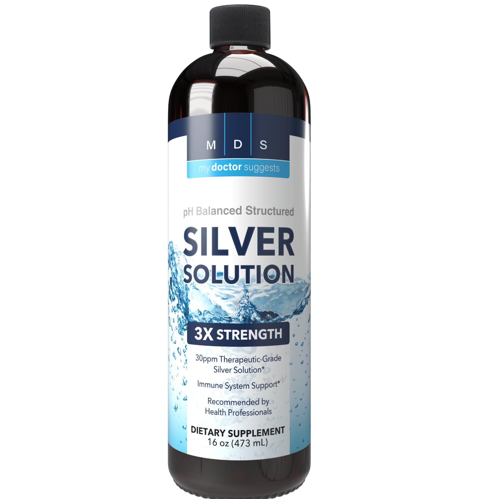My Doctor Suggests alkaline structured silver bottle for daily wellness.