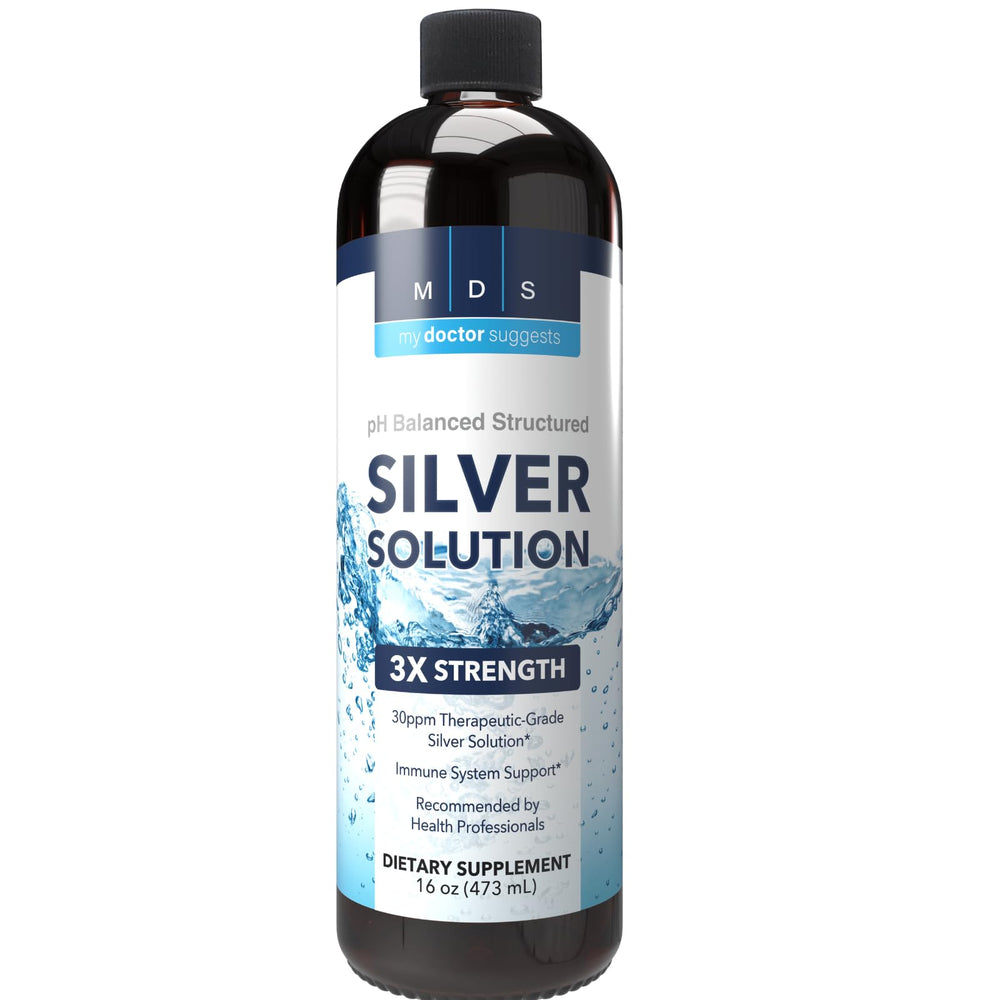 My Doctor Suggests alkaline structured silver bottle for daily wellness.