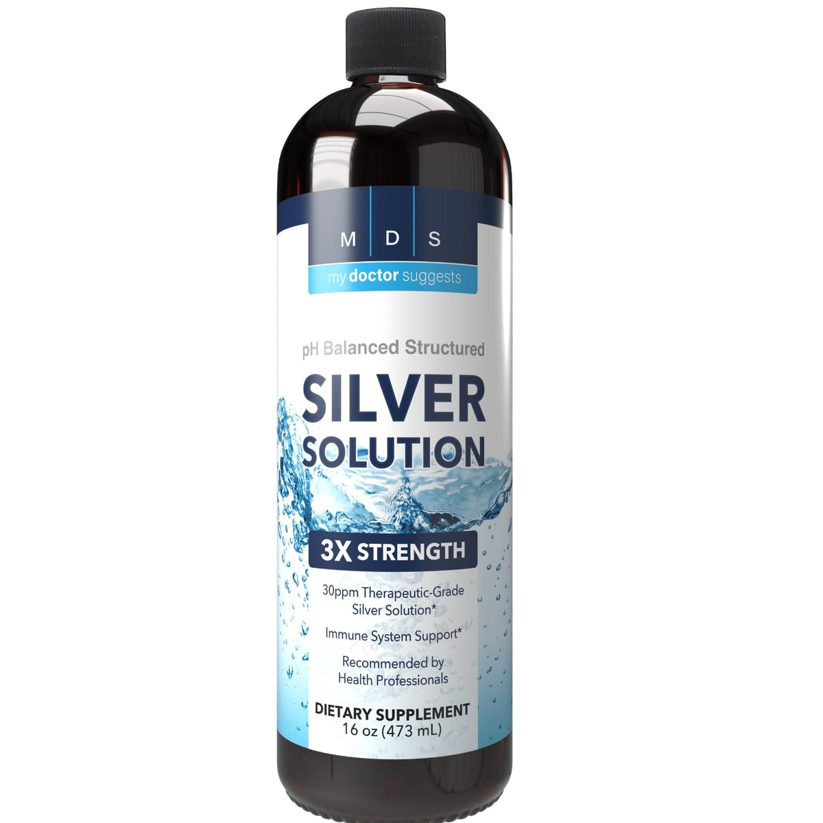 My Doctor Suggests alkaline structured silver bottle for daily wellness.