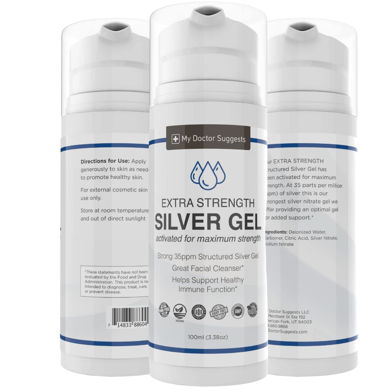 My Doctor Suggests Colloidal Silver Gel unscented formula for sensitive skin