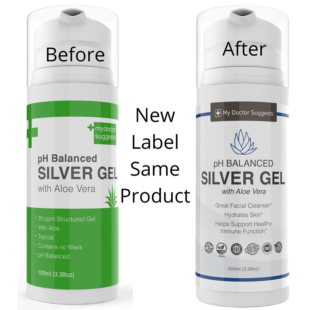 My Doctor Suggests Silver Colloidal Gel 30ppm bottle highlighting high concentration.