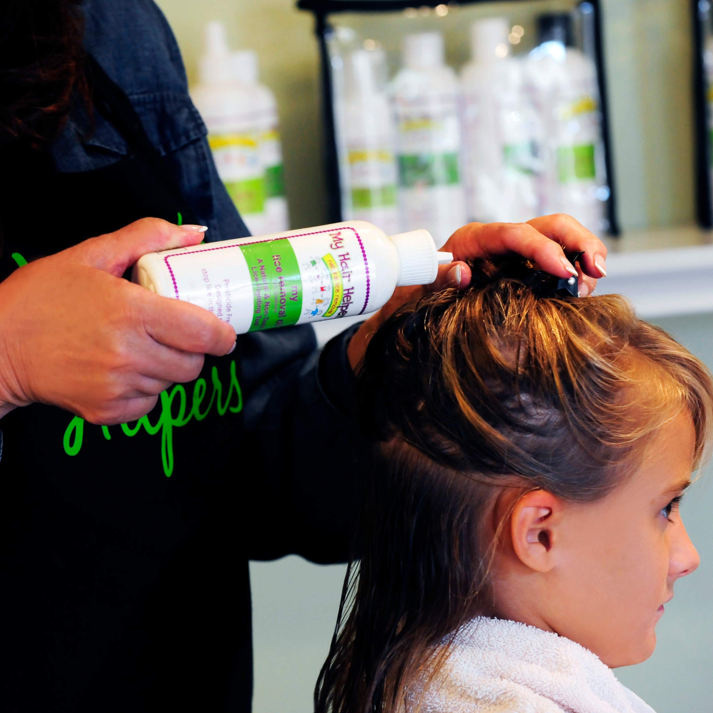 MY HAIR HELPERS adults using the kit at home