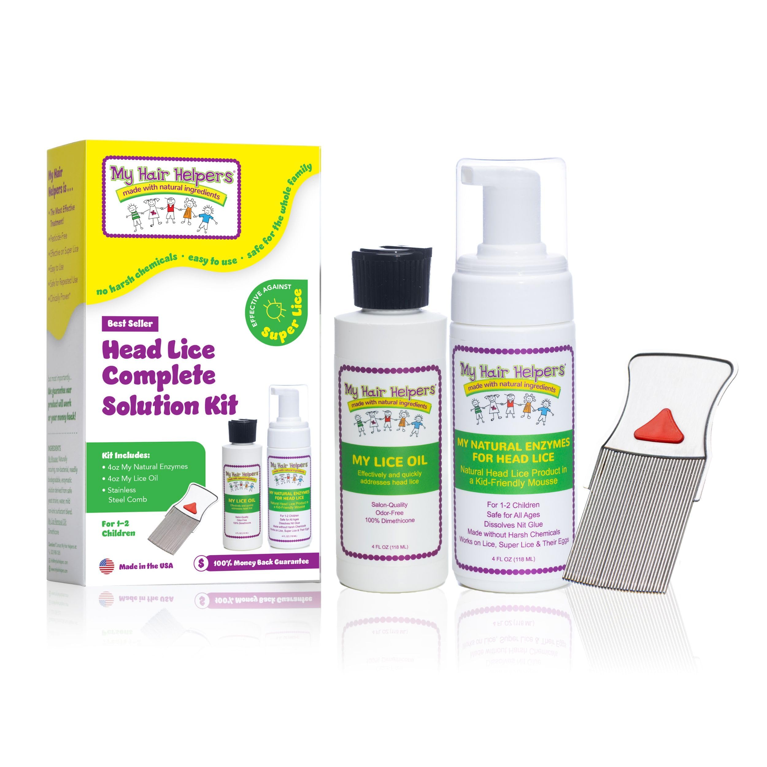 My Hair Helpers dimethicone oil slows active lice on contact