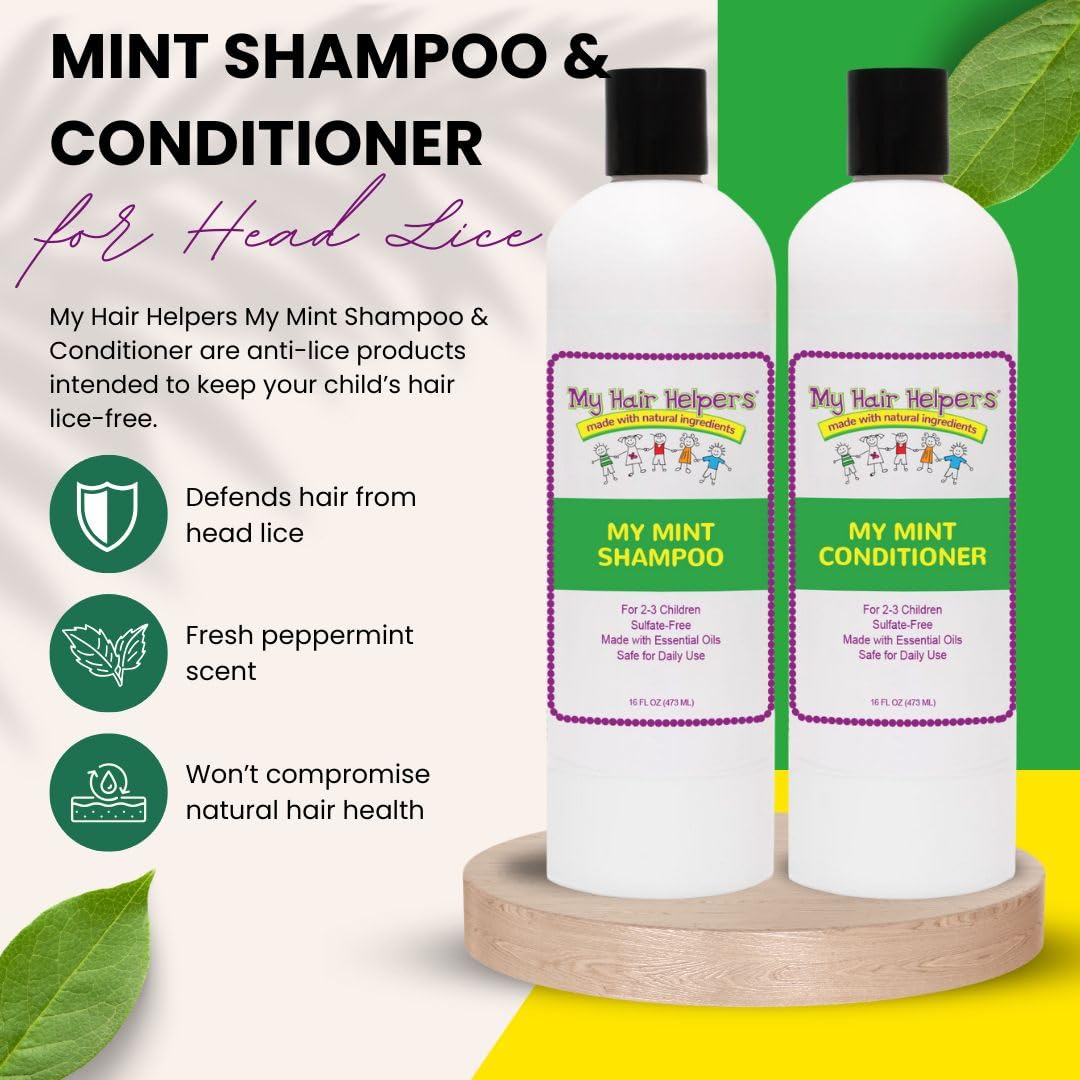 My Hair Helpers peppermint-scent close-up emphasizes refreshing scent and pleasant wash.