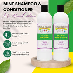 My Hair Helpers peppermint-scent close-up emphasizes refreshing scent and pleasant wash.