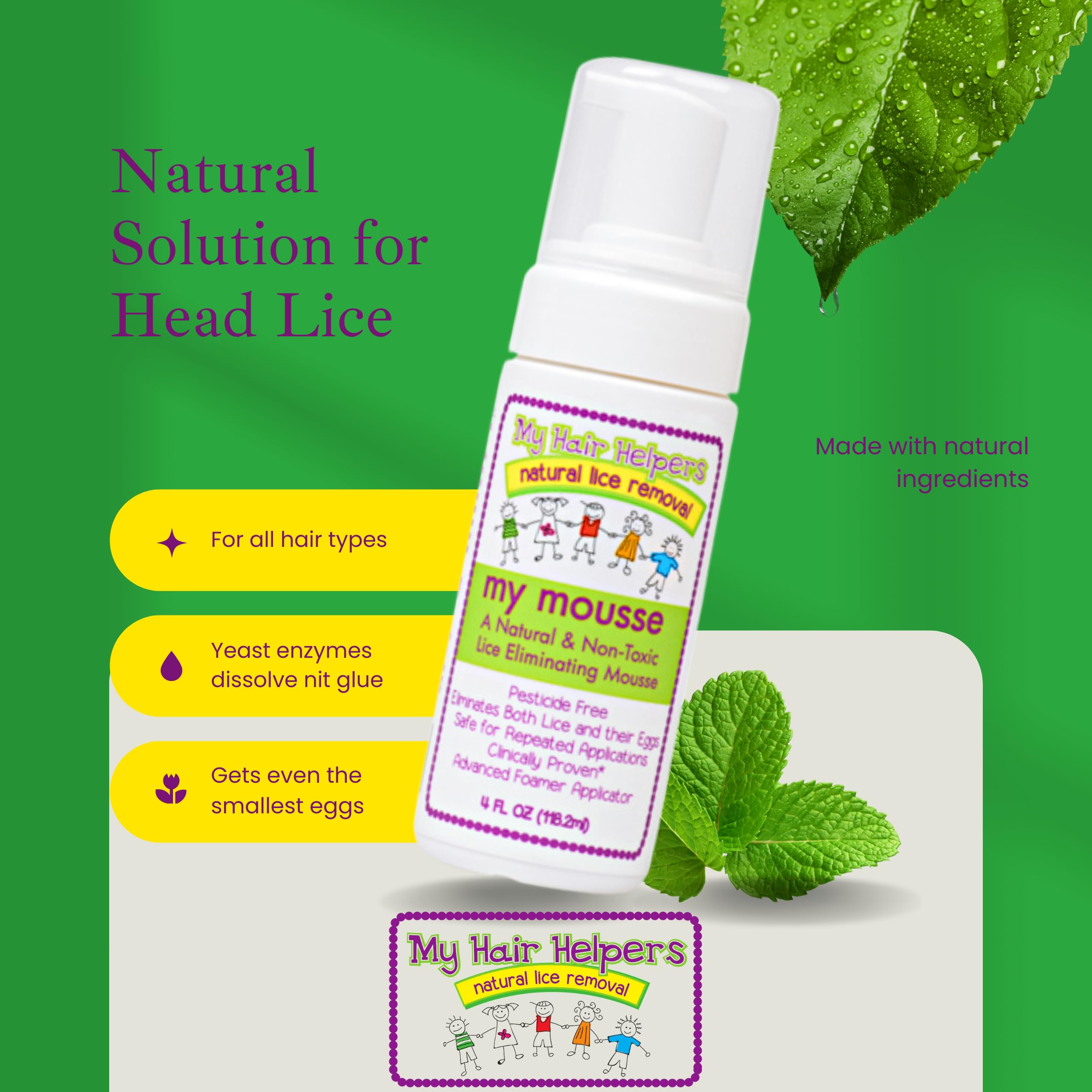 Lice Eliminator Comb compatibility with My Hair Helpers mousse
